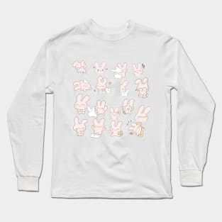 a cute rabbit character, cute, lovely, adorable, charming, sweet animal friends Long Sleeve T-Shirt